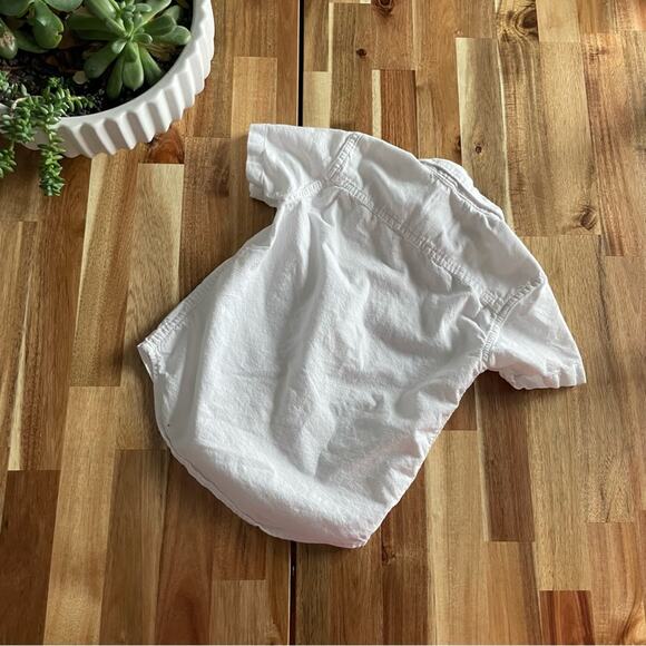 Boys White Button Up Top Short Sleeve Size 4T - Picture 3 of 5